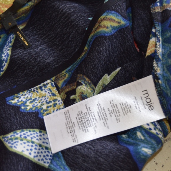 Maje Navy Rimbaud Baroque Print Blouse โ Size S โ NWT - Picture 13 of 14